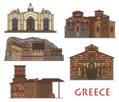Greece, Athens architecture, church and monastery vector