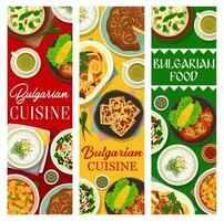 Bulgarian cuisine restaurant dishes vector banners