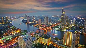 Bangkok depois de pôr do sol video