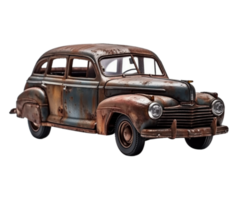 antiguo oxidado coche en png