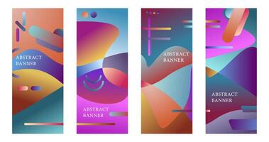 Vector design vertical retro template abstract banner gradient style