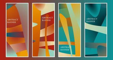 Vector design vertical retro template abstract banner gradient style