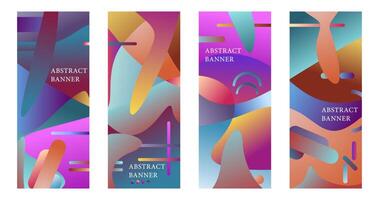 Vector design vertical retro template abstract banner gradient style