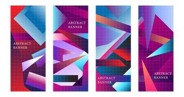 Vector design vertical retro template abstract banner gradient style