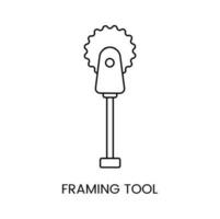 Framing tool icon lines, vector illustration beekeeper tools.