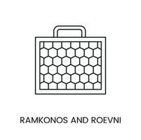 Ramkonos or roevni icon line in vector, illustration of beekeeping. vector