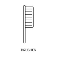 Brush for beekeeper linear vector icon.