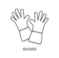 Beekeeper's gloves linear icon, vector illustration of protective equipment from bees.