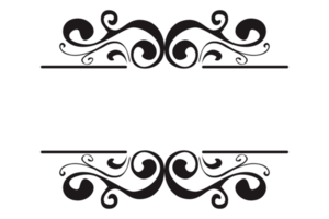 Black Swirl Ornament Title Border Design With Transparent Background png