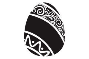 zwart Pasen ei ornament met transparant achtergrond png