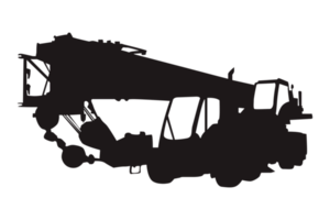 Silhouettes Of Heavy Construction Vehicles On Transparent Background png