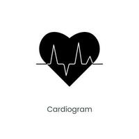 Cardiogram is a glyph vector icon with a heart.