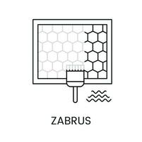 Zabrus bees icon line in vector, illustration of bee frame with scraper. vector