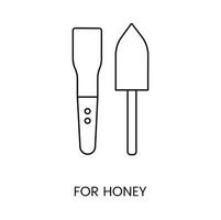 Tools for honey icon line in vector, illustration of beekeeping. vector