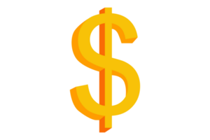 Gold Dollar Symbol transparent Hintergrund png