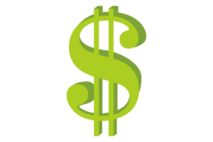 Grün Dollar Symbol transparent Hintergrund png