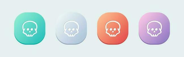 Skull line icon in flat design style. Skeleton signs vector illustration.