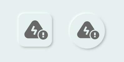 Voltage solid icon in neomorphic design style. Electricity signs vector illustration.