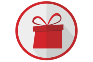 Flat Gift Box icon With Transparent Background png