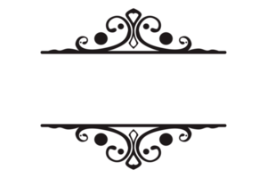 negro remolino ornamento título frontera diseño con transparente antecedentes png