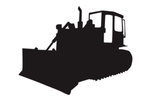 Silhouettes Of Heavy Construction Vehicles On Transparent Background png