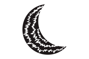 noir croissant lune ornement sur transparent Contexte png