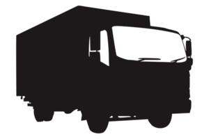Cargo Truck Silhouette With Transparent Background png