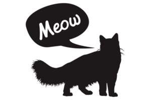 Talking Cat Silhouette Design With Transparent Background png