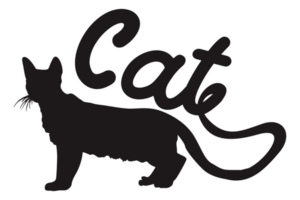 katt silhuett design med transparent bakgrund png