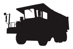 Silhouettes Of Heavy Construction Truck Vehicles On Transparent Background png