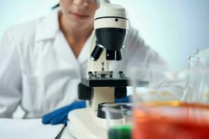 female doctor medicine research science microbiology photo