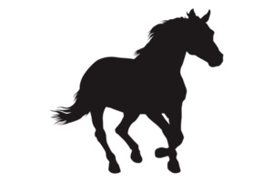 Black Running Horse Silhouette with Transparent Background png