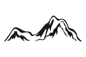 Montagne ligne art avec transparent Contexte png