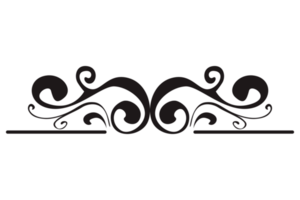 Black Swirl Ornament Border Design With Transparent Background png