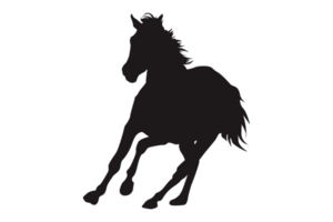 Black Running Horse Silhouette with Transparent Background png