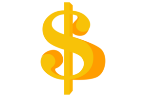 Gold Dollar Symbol transparent Hintergrund png