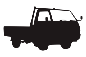 frakt lastbil silhuett med transparent bakgrund png