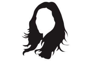 mulher cabelo silhueta em transparente fundo png