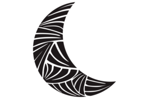 negro creciente Luna ornamento en transparente antecedentes png