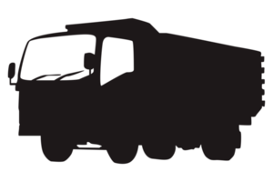 lastbil silhuett med transparent bakgrund png