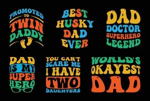 Father's Day T shirt Design Bundle, vector Father's Day T shirt  design, Dad shirt, Father typography T shirt design Collection