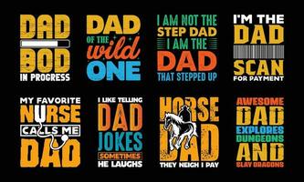 Father's Day T shirt Design Bundle, vector Father's Day T shirt  design, Dad shirt, Father typography T shirt design Collection