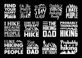Hiking T shirt Design Bundle, Vector Hiking T shirt  design, camping shirt, hiking, camping, outdoor, typography T shirt design Collection