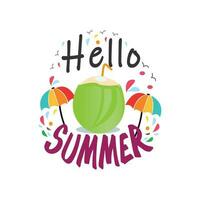 Hello summer frame poster pro vector