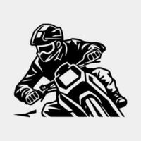 motorcycle rider. Vector silhouette. isolated on white