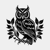 owl sitting on a branch vector