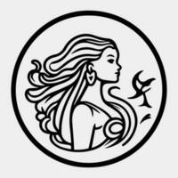 mermaid logo design with silhouette style. vector