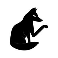 Sly fox silhouette on a white background. Isolated vector image.