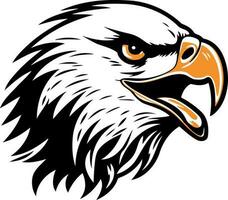 eagle bird head black white and yellow vector