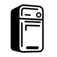 refrigerator kitchen object in black and white vector